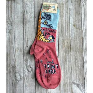 Blue Q Socks Womens 5-10 Crew. Soft Combed Cotton “I Heard You And I Don't Care”